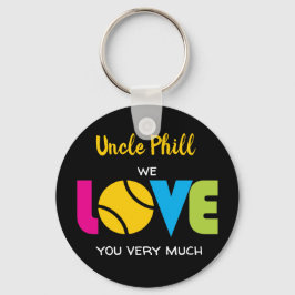 Niedliche Tennis-LIEBE - Sondertext Runder Schlüss Schlüsselanhänger