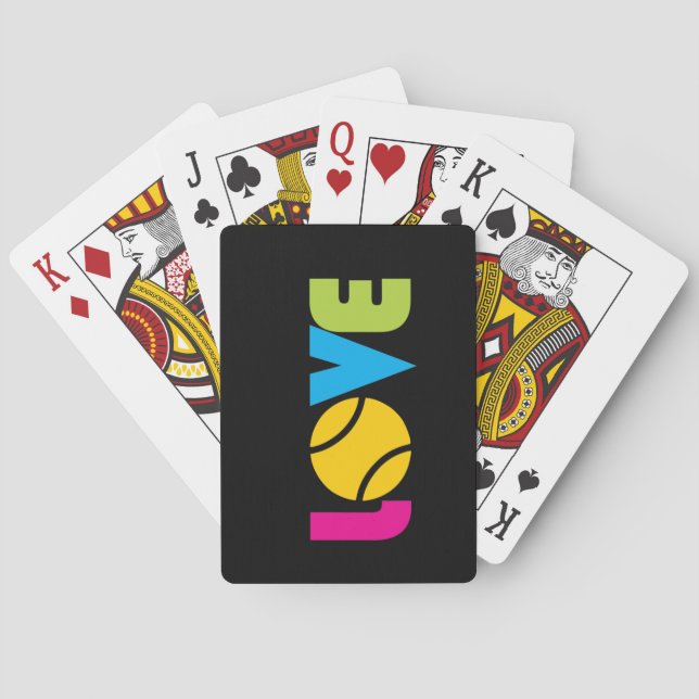 Niedliche Tennis-LIEBE - Spielkarten (Rückseite)