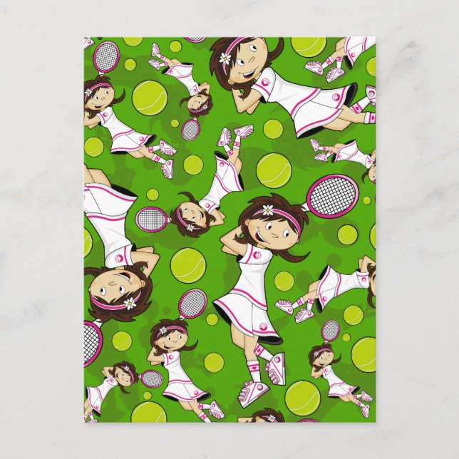 Niedliche TennisGirl-Card Postkarte (Vorderseite)