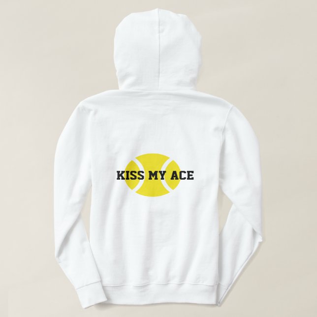 Niedliche Tennishalle für Frauen - Kiss My Ace Hoodie (Design Rückseite)