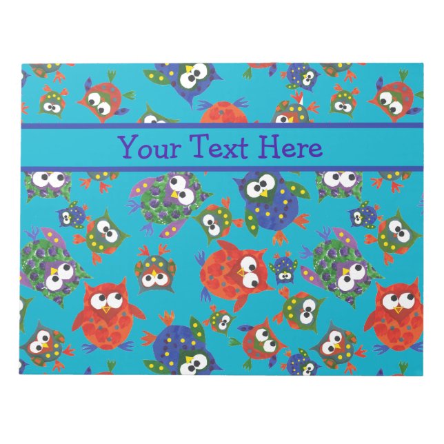 Niedliche Textzeichen Notepad oder Jotter, Rot, Bl Notizblock (Vorderseite)