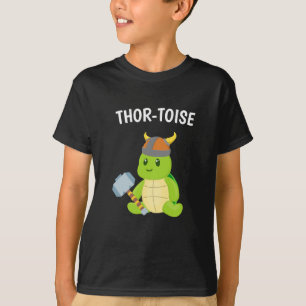 Niedliche Thor Toise Funny Kids Viking Turtle T-Shirt