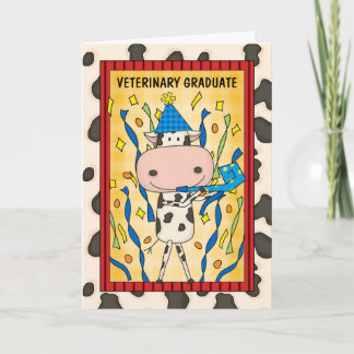 Niedliche Tierarzneimittel Graduate Cartoon Kuh Karte