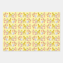 Niedliche Tierbabys Geschenkpapier Set