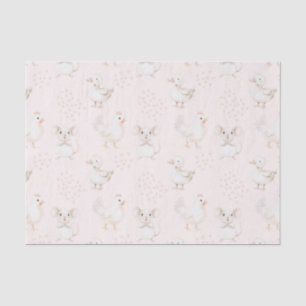 Niedliche Tiere auf rosa Seidenpapier