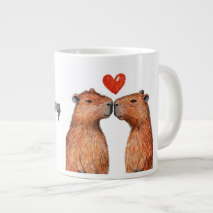niedliche Tiere Capybaras mit Herz bemalt Jumbo-Tasse