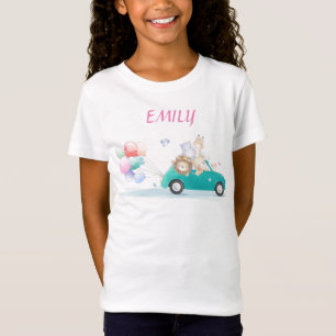 Niedliche Tiere, die mit dem Auto fahren, T - Shir T-Shirt