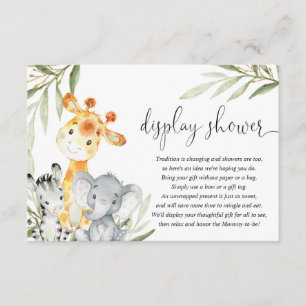 Niedliche Tiere geschlechtsneutrale Display-Dusche Begleitkarte