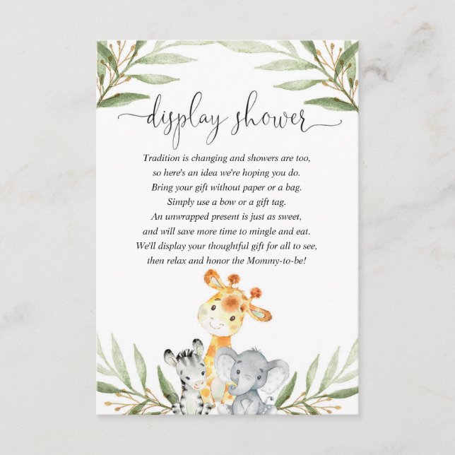 Niedliche Tiere geschlechtsneutrale Display-Dusche Begleitkarte (Vorderseite)