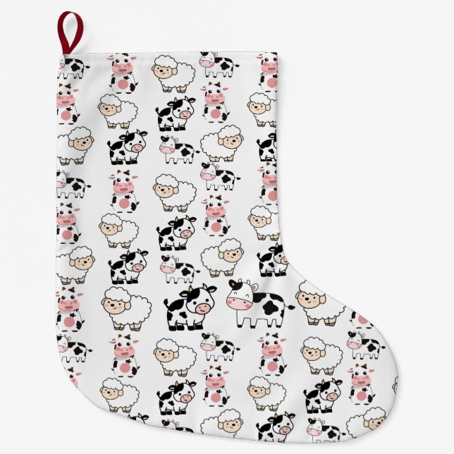 niedliche Tiere Großer Weihnachtsstrumpf (Vorderseite)