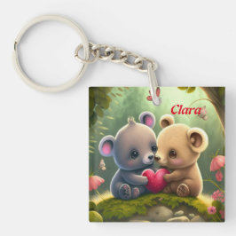 Niedliche Tiere in Liebe Schlüsselanhänger