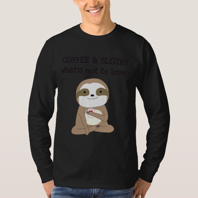 Niedliche Tiere Kaffee und Schläfchen T-Shirt (Vorderseite)