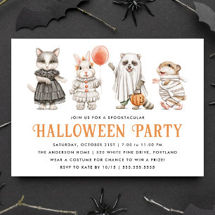 Niedliche Tiere Kids Halloween KostümParty Einladung