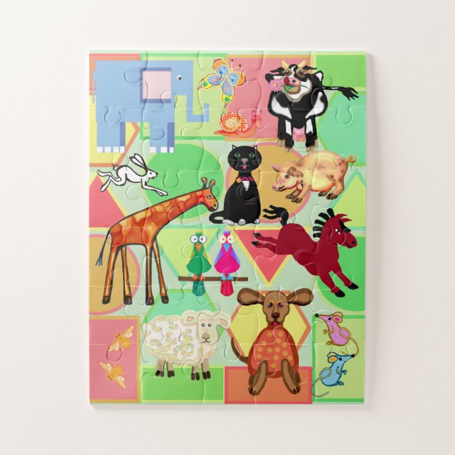 Niedliche Tiere Kinder Puzzle (Vertikal)