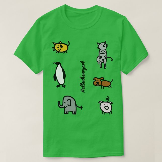 Niedliche Tiere Kinderähnliche Aufkleberpackung T-Shirt (Design vorne)