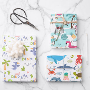 Niedliche Tiere Kindergeschenk Geschenkpapier Set