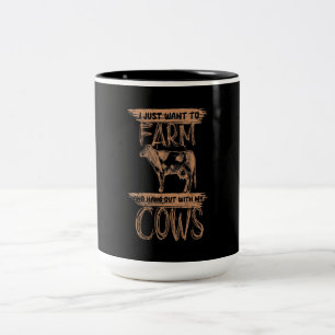 niedliche Tiere Kuh  Funny Cow Lover Geschenk Zweifarbige Tasse