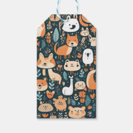 Niedliche Tiere machen Spaß beim Design, grüne Dek Geschenkanhänger