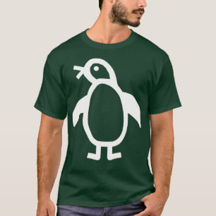 Niedliche Tiere Minimal Pinguin White Line Grafik T-Shirt