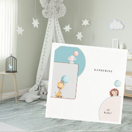 Niedliche Tiere mit Balloons Babydusche Serviette