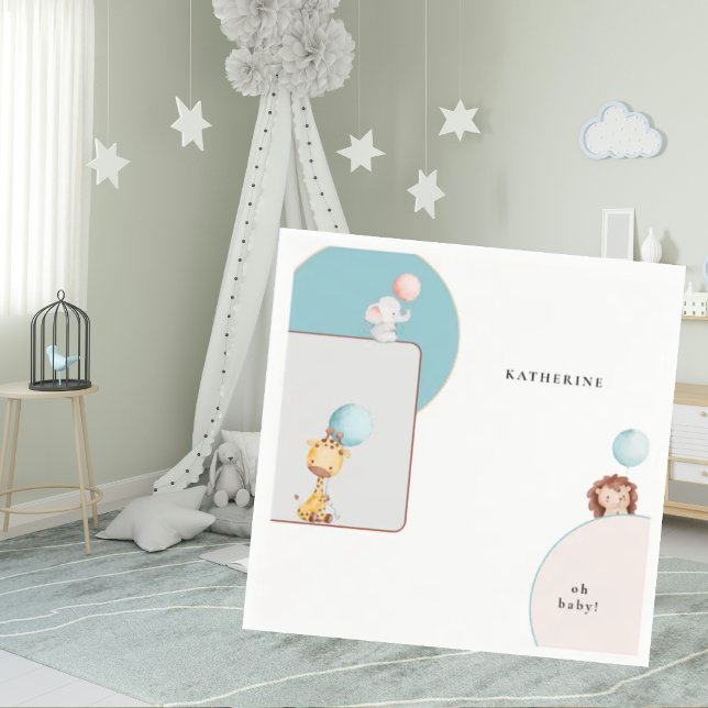 Niedliche Tiere mit Balloons Babydusche Serviette (Von Creator hochgeladen)