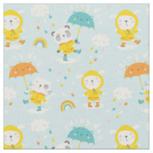Niedliche Tiere mit Regenschirm