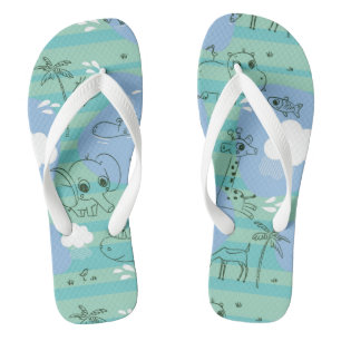 Niedliche Tiere mit Wasser 3 Flip Flops