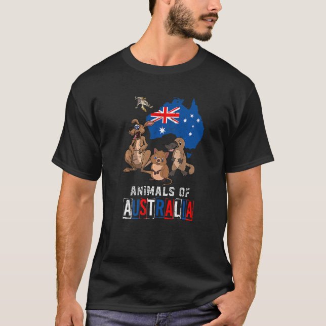 Niedliche Tiere Platypus Quokka Sugar Glider Kanga T-Shirt (Vorderseite)