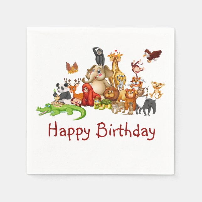 Niedliche Tiere Serviette (Vorderseite)