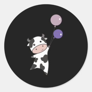 Niedliche Tiere von Rinderpferden für Kinder Runder Aufkleber