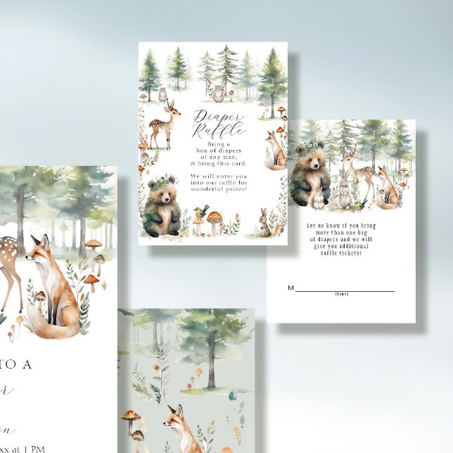 Niedliche Tiere Waldwaldlandbärentaucher-Raffel Begleitkarte (Von Creator hochgeladen)