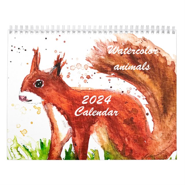 Niedliche Tiere Wasserfarbenscheißenfox Hirschwald Kalender (Titelbild)
