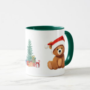 Niedliche Tiere Winterbär Weihnachtsbaum Tasse