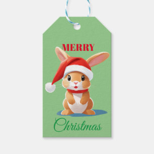 Niedliche Tiere Winterhase Weihnachten Geschenkanhänger