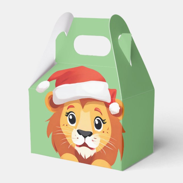 Niedliche Tiere Winterlion cub Weihnachten Geschenkschachtel (Vorderseite)