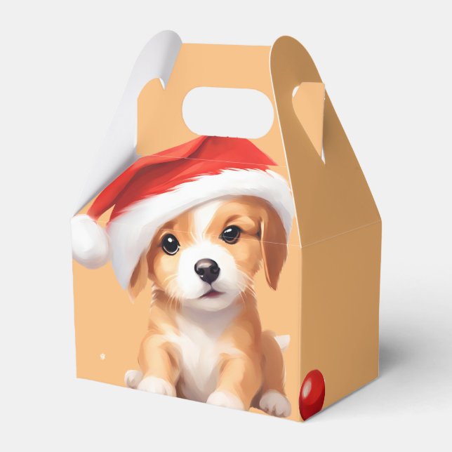 Niedliche Tiere Winterwelpen Hund Weihnachten Geschenkschachtel (Vorderseite)