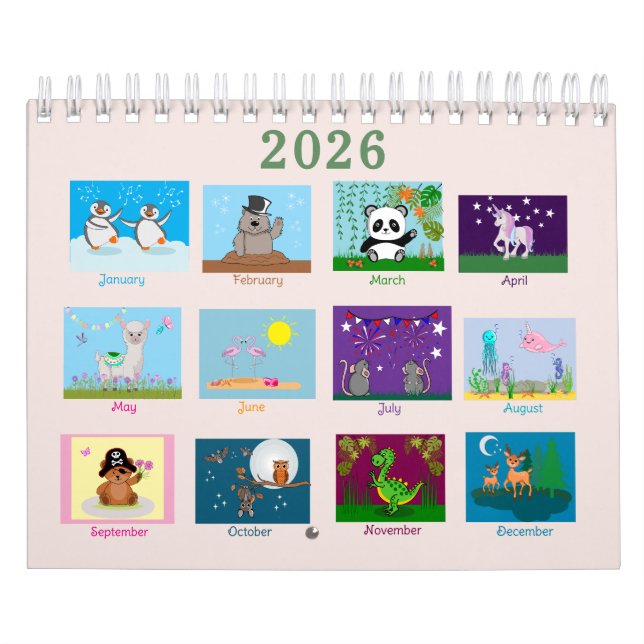Niedliche Tiere Zwei Seiten Kalender (Titelbild)
