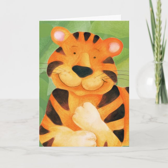 Niedliche Tiger Art Kindergeburtstag Card Karte (Vorderseite)