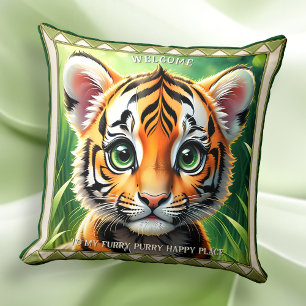 Niedliche Tiger Cub Cat Lovers Kissen