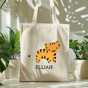 Niedliche Tiger-Kinder-Personalisierung Tragetasche