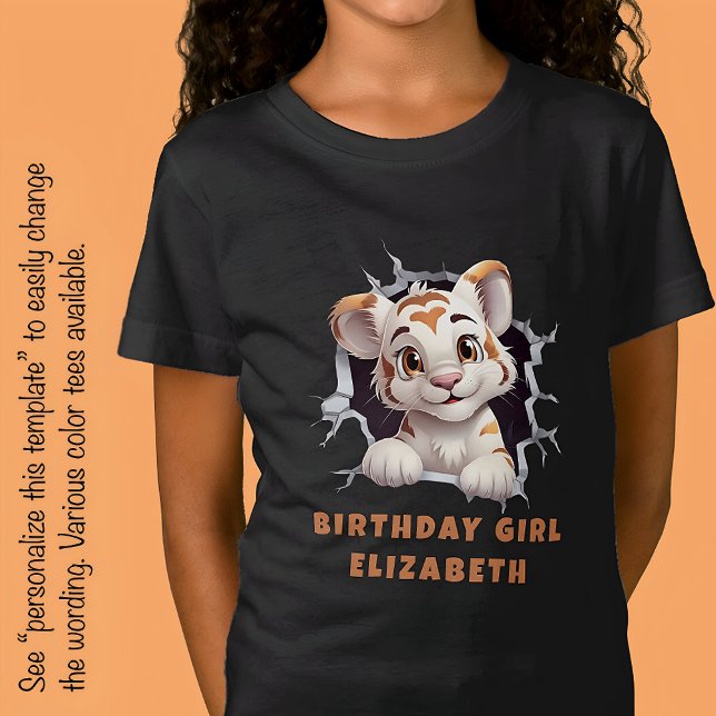 Niedliche Tiger-Kube pinkelt aus Loch Orang T-Shirt (Von Creator hochgeladen)