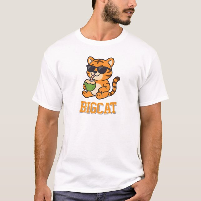 Niedliche Tiger Unisex Mann Kleidung Big Cat T-Shirt (Vorderseite)