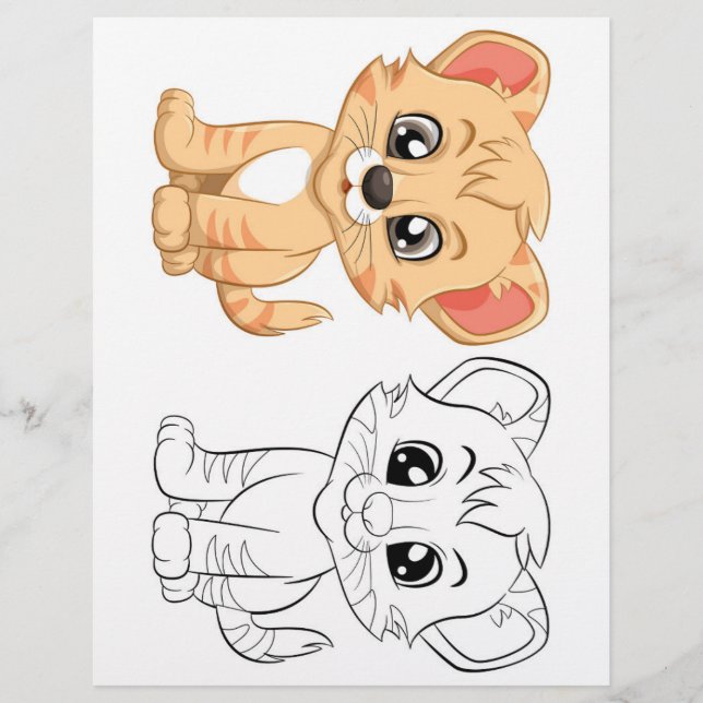 Niedliche Tigerfarbseite Flyer (Vorne)