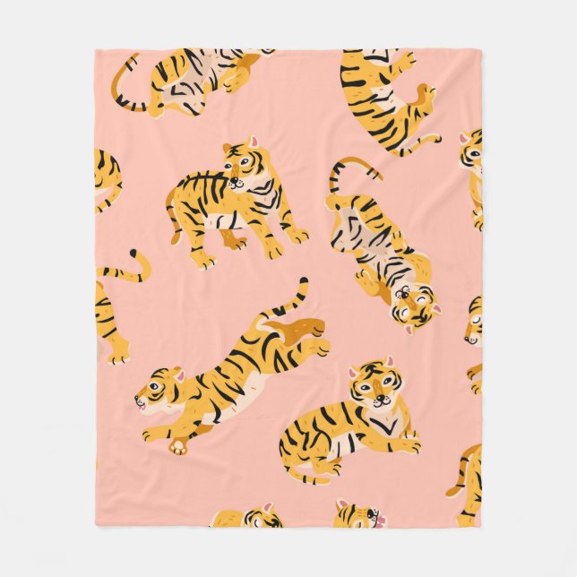 Niedliche Tigermuster Fleecedecke (Vorderseite)