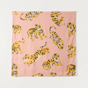 Niedliche Tigermuster Wandteppich