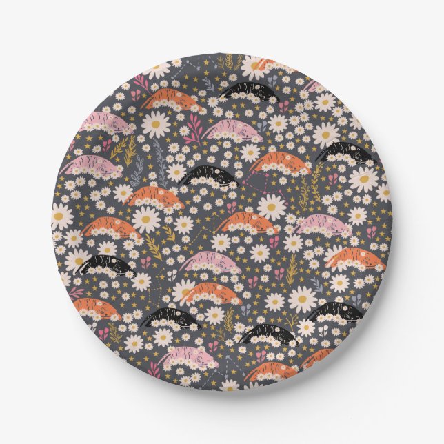 Niedliche Tigerpapier-Teller Pappteller (Vorderseite)