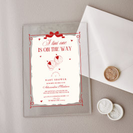 Niedliche Tini One ist auf dem Weg Babydusche Acryleinladungen