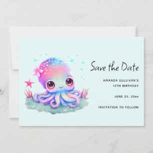 Niedliche Tintenfischkreatur Save The Date