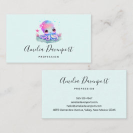 Niedliche Tintenfischkreatur Visitenkarte