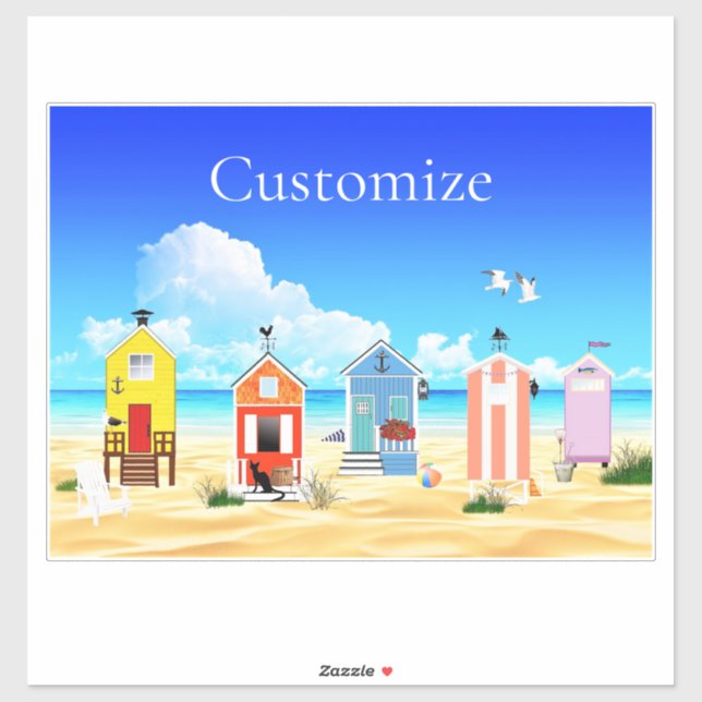 Niedliche Tiny Beach Shacks Thunder_Cove Aufkleber (Blatt)